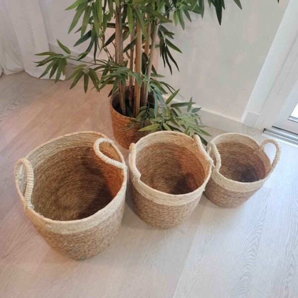 Conjunto cestas fibras naturales olivia - Imagen 3