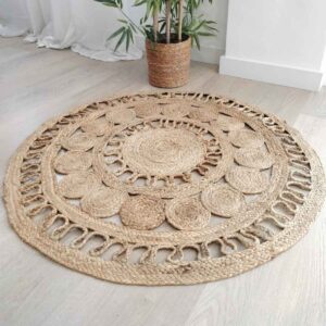 ALFOMBRA REDONDA YUTE NATURAL OASIS