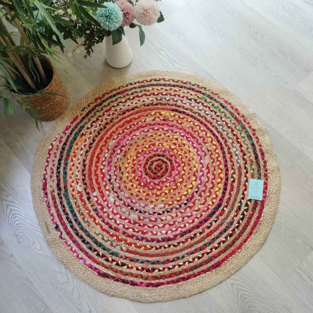 ALFOMBRA REDONDA YUTE Y ALGODÓN NATURAL CUBA 4