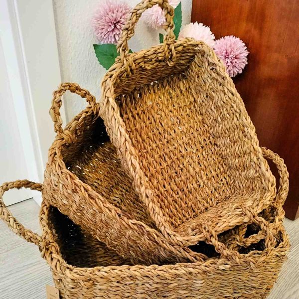 Conjunto cestas mimbre rectangular - Imagen 3