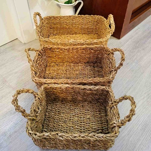 Conjunto cestas mimbre rectangular - Imagen 2