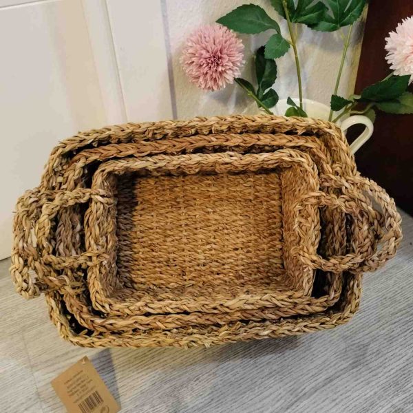 Conjunto cestas mimbre rectangular - Imagen 4