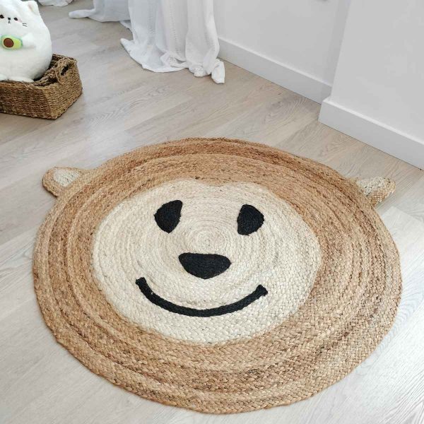 Alfombra infantil yute natural mono - Imagen 4