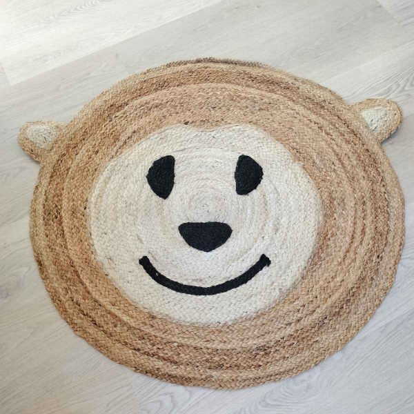 Alfombra infantil yute natural mono - Imagen 2