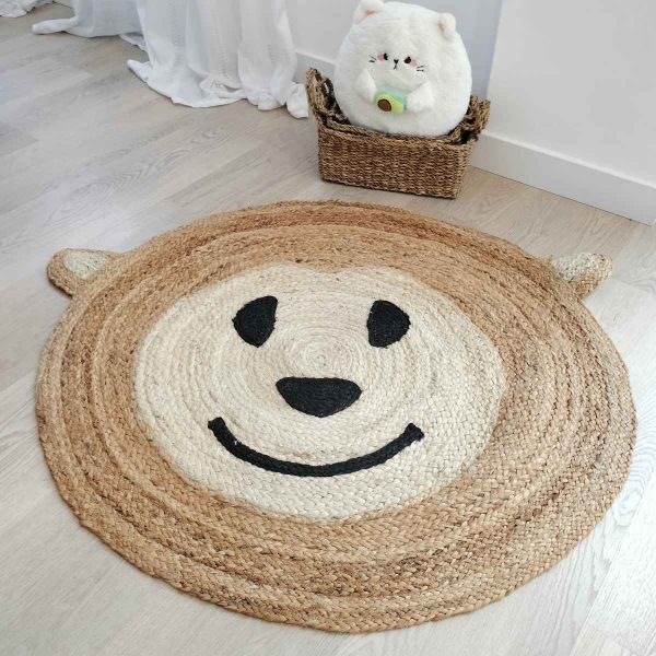 Alfombra infantil yute natural mono