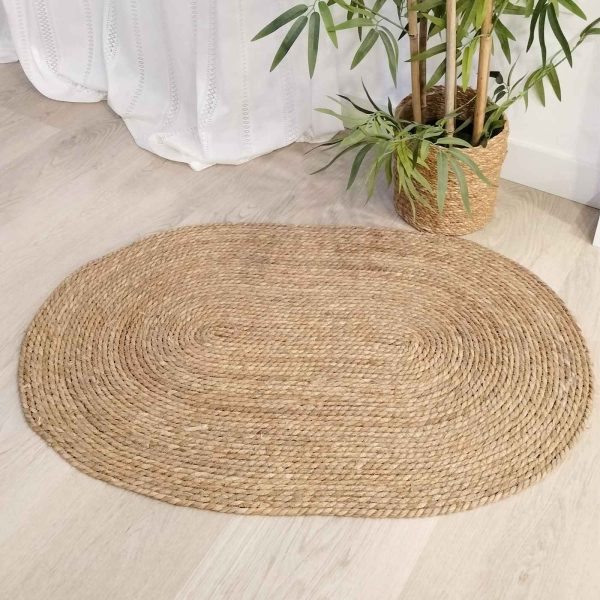 Alfombra rafia natural saona ovalada