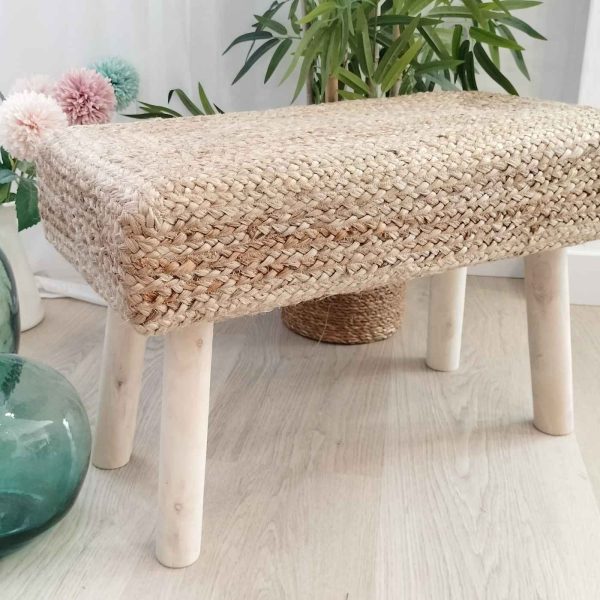 Banco de yute natural lisa