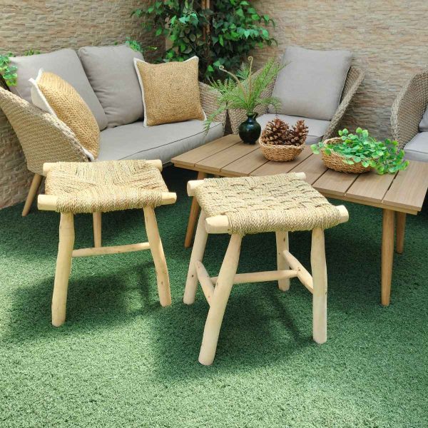 Taburete madera artesanal cedral - Imagen 3