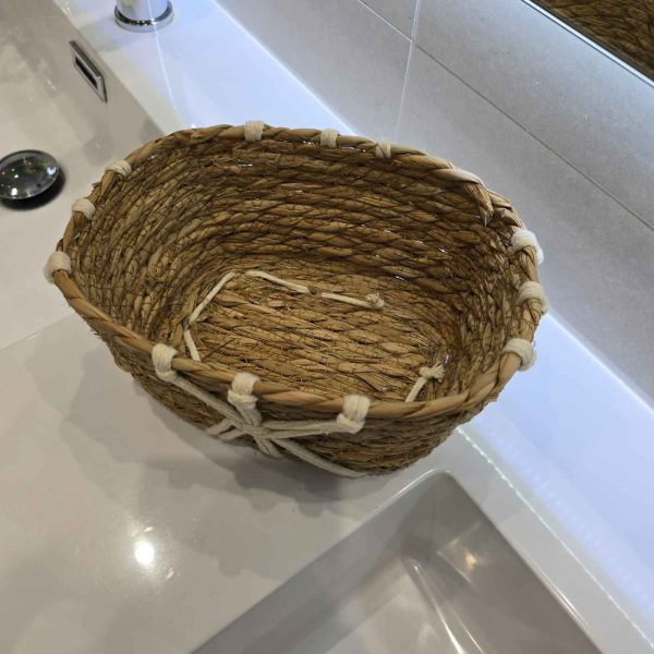 Cesta fibra natural y algodón mali - Imagen 2