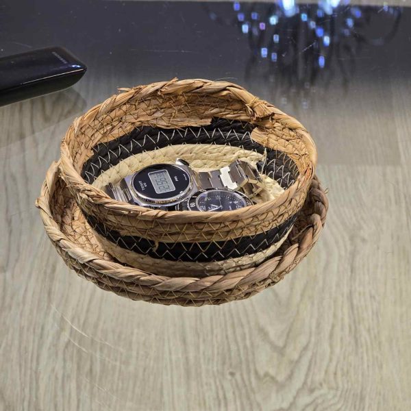 Conjunto cestas con tapa de fibras naturales - Imagen 3