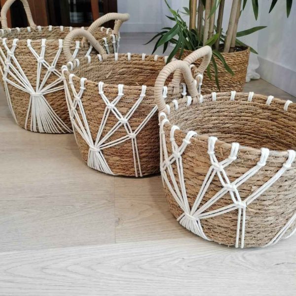 Conjunto cestas fibras naturales aluka - Imagen 4