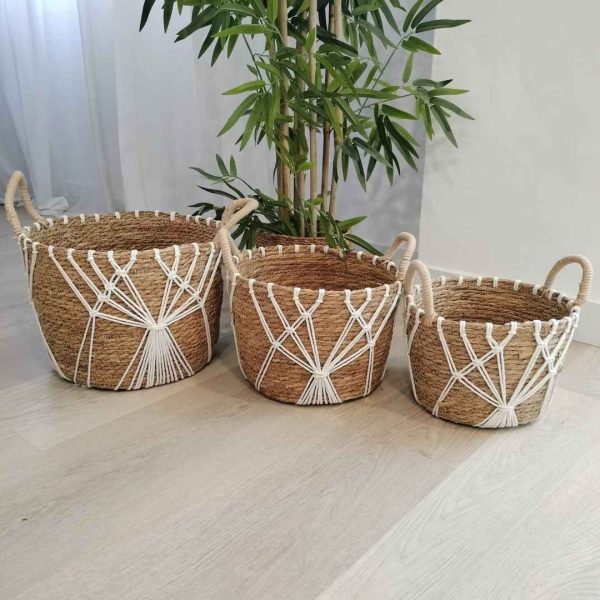 Conjunto cestas fibras naturales aluka