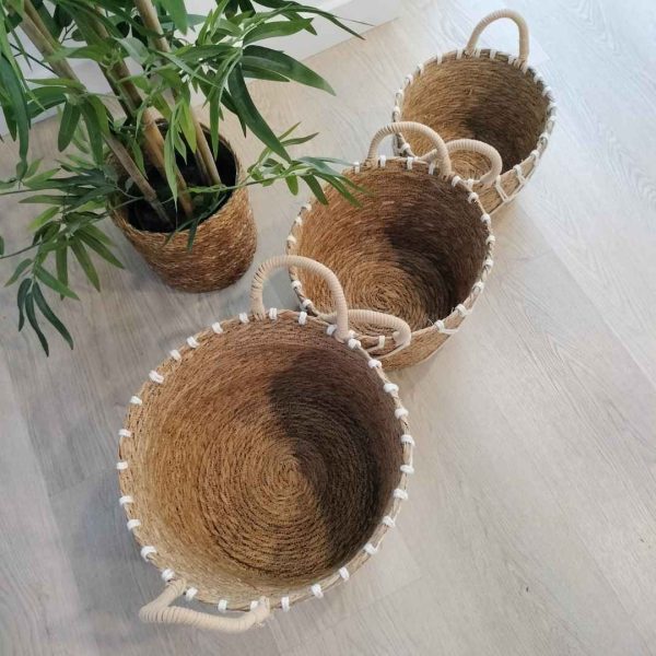 Conjunto cestas fibras naturales aluka - Imagen 3