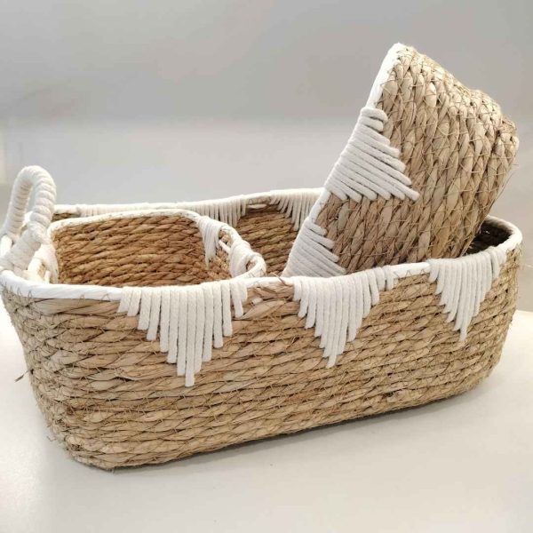 Conjunto cestas fibras naturales congo - Imagen 3