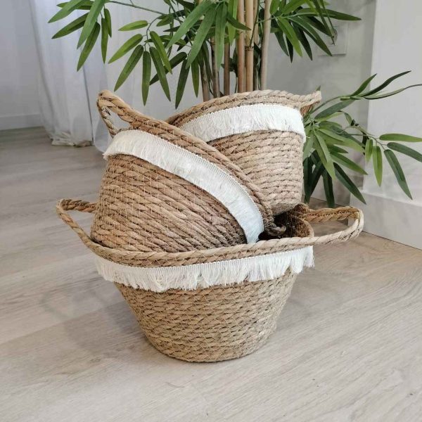 Conjunto cestas fibras naturales bahía - Imagen 3