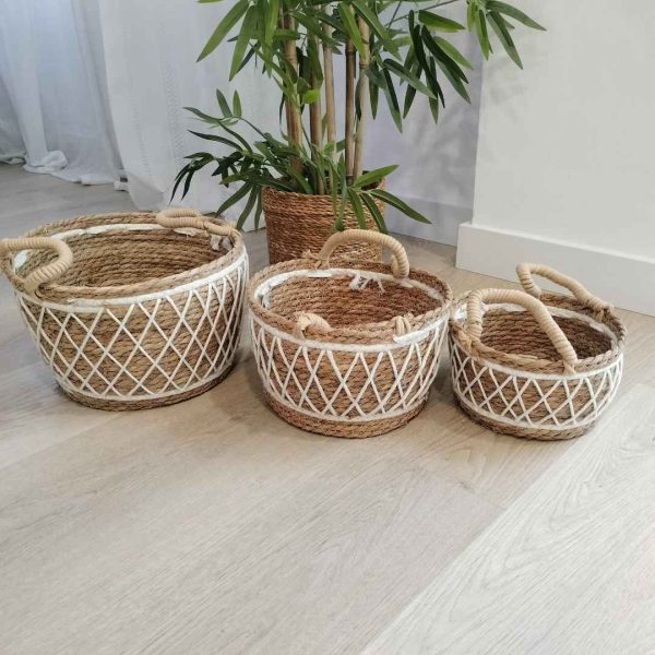 Conjunto cestas fibras naturales hebe
