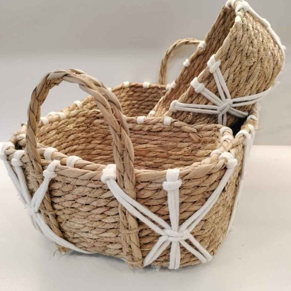 Conjunto cestas fibras naturales mali - Imagen 3