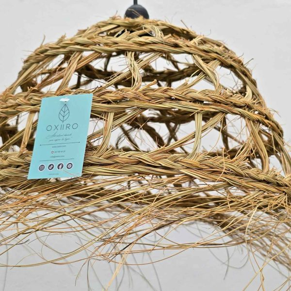 Lámpara esparto natural araña - Imagen 3