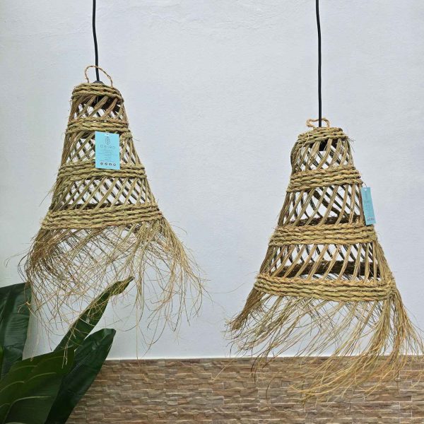 Lámpara esparto natural trenzada - Imagen 2