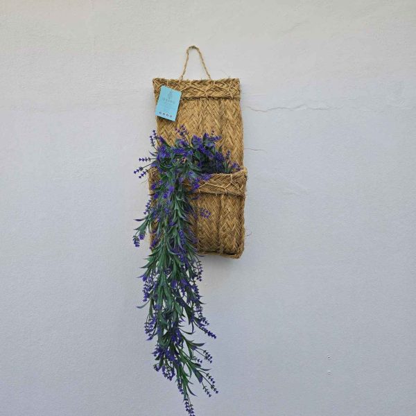 Macetero esparto natural cuadrado individual - Imagen 2