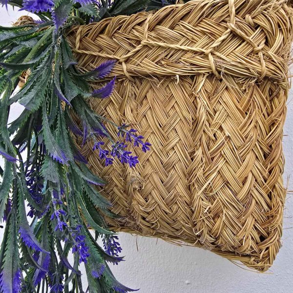 Macetero esparto natural cuadrado individual - Imagen 4