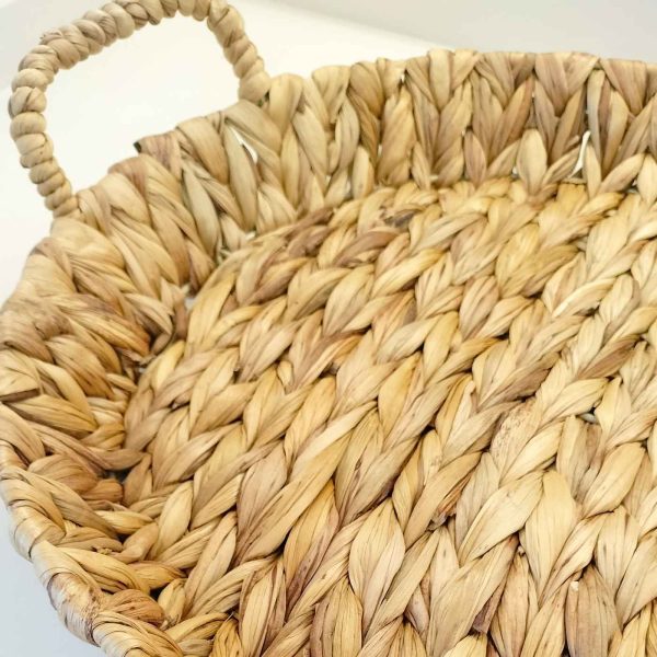 Bandeja redonda con asas fibra natural - Imagen 3