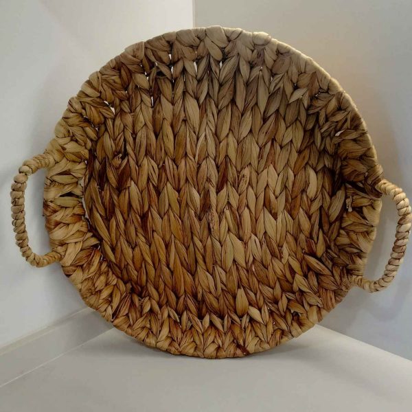 Bandeja redonda con asas fibra natural - Imagen 4