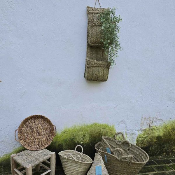 Macetero cuadrado doble esparto natural - Imagen 4