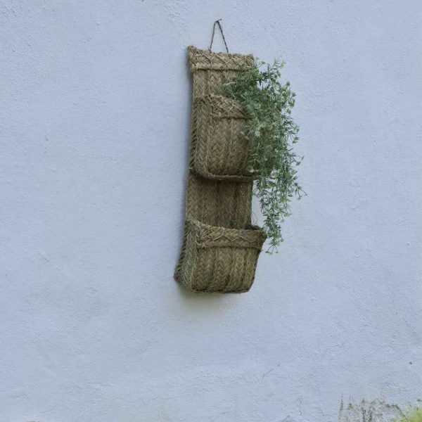 Macetero cuadrado doble esparto natural - Imagen 3