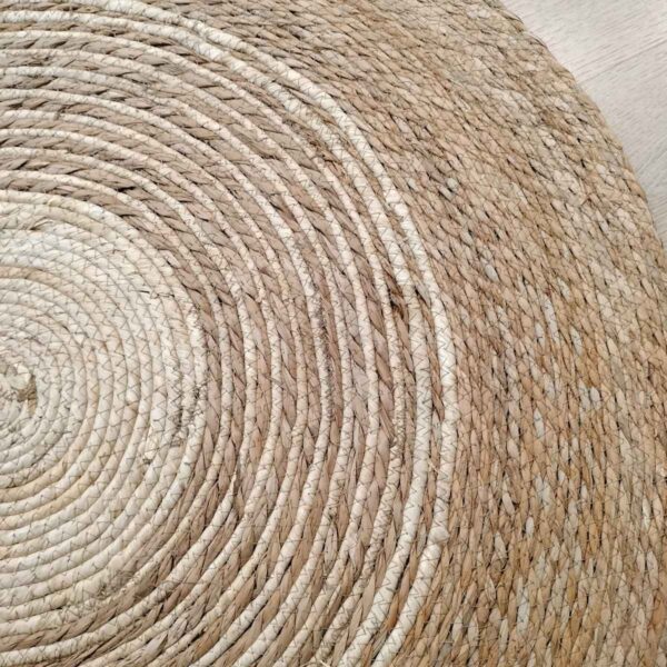 Alfombra Sun de rafia en fibra natural — diseño circular boho‑nórdico - Imagen 4