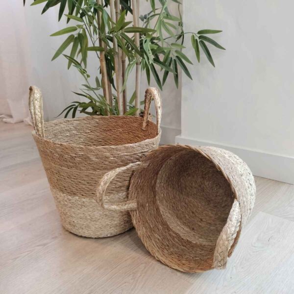 Conjunto de 2 cestas de algas marinas Kala — estilo nórdico y boho - Imagen 2