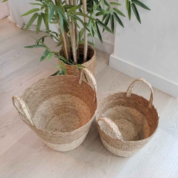 Conjunto de 2 cestas de algas marinas Kala — estilo nórdico y boho - Imagen 3