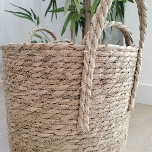 Conjunto de 3 cestas de fibra natural con asas Lupita - Imagen 4